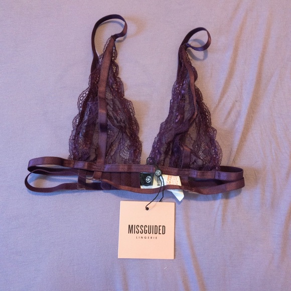 Missguided Lingerie Lace Triangle Caged Detail Bra - Picture 3 of 3